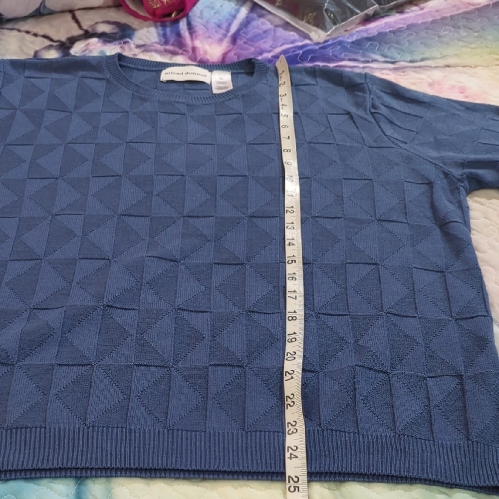 💙 Textured Knit Short Sleeve Pullover – Blue | Size XL | Fred Dunner 💙 - Picture 10 of 16